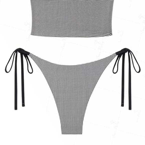 Y2K Reversible Gingham Bowknot Tankini Set 🖤 Seamoly Size Small NWT - Picture 3 of 6